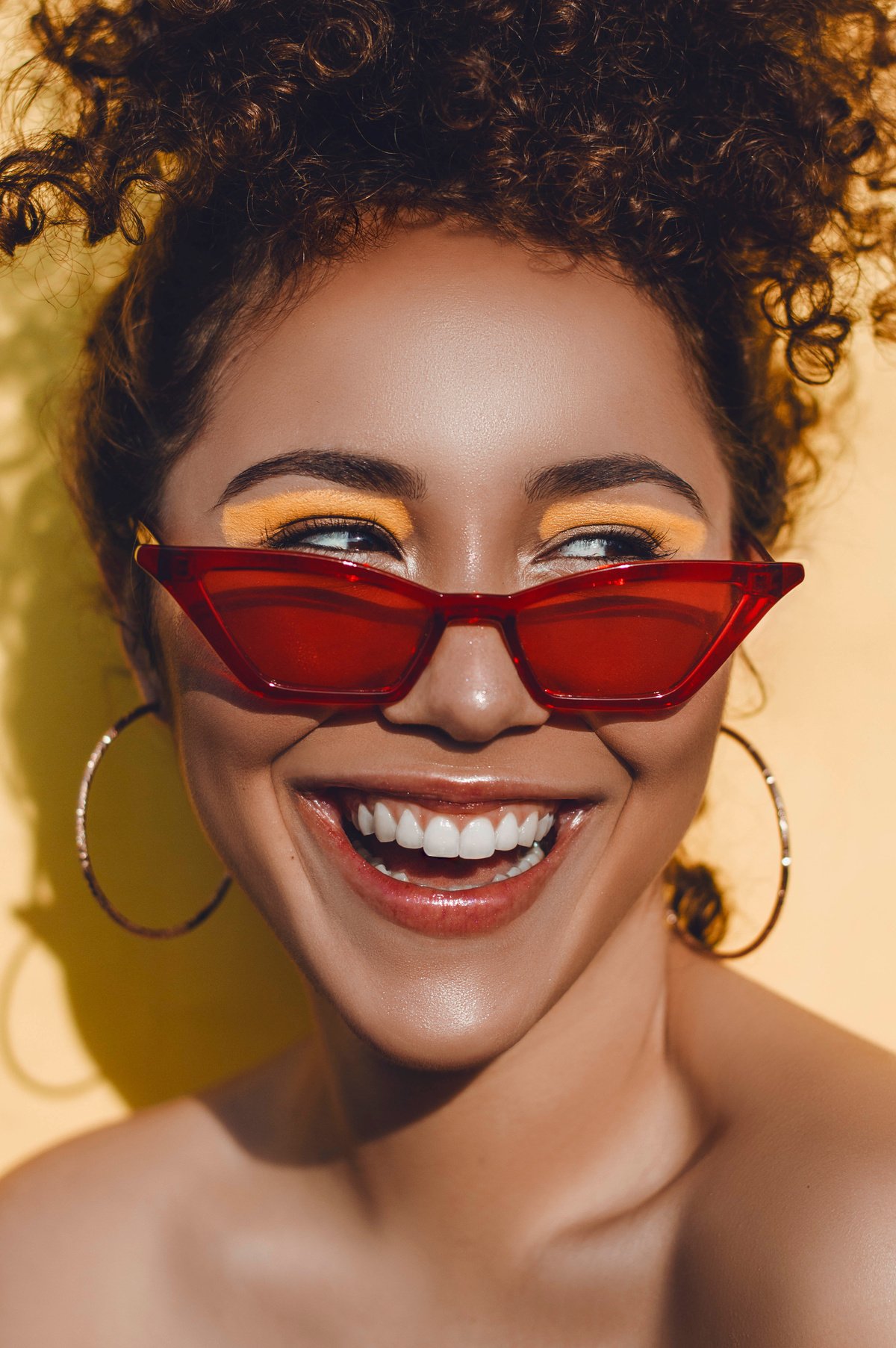 Woman Wearing Red Sunglasses