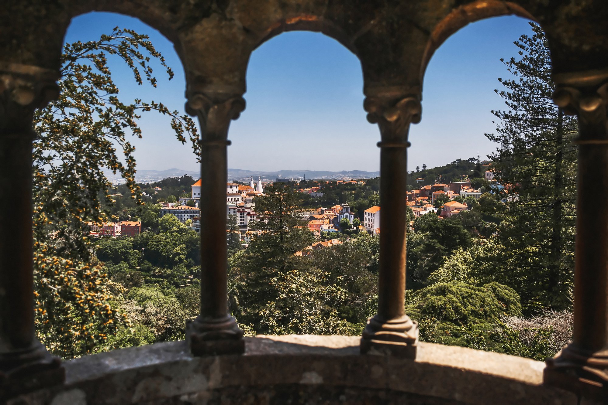 Stone Arch in Quinta Da Regaleira in Sintra, Portugal