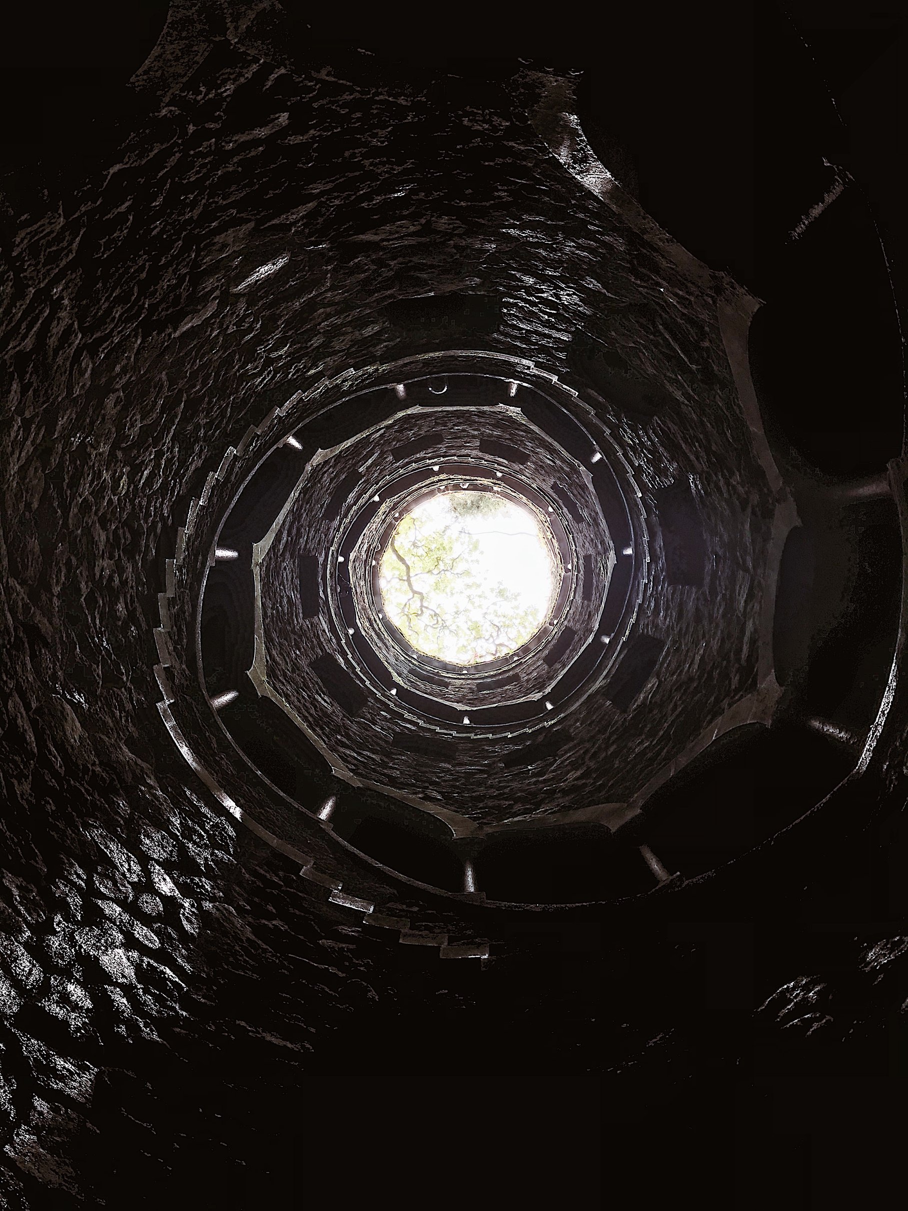 Famous deep well of Quinta da Regaleira