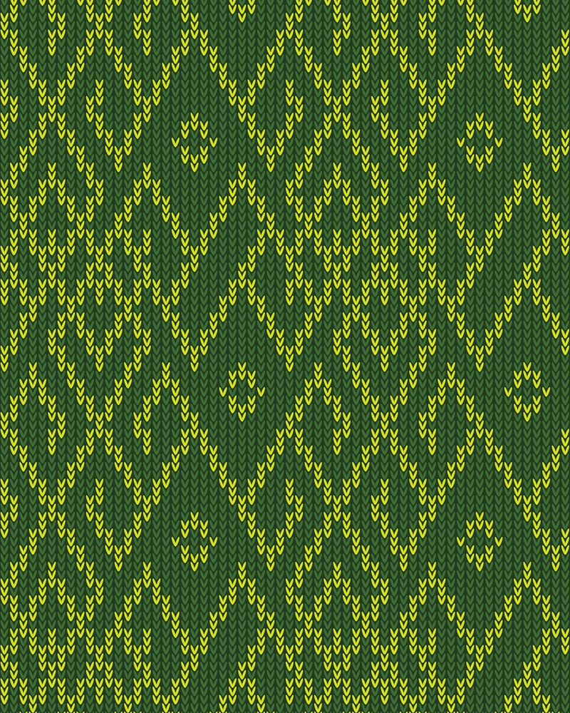 Green Abstract Knitted Fabric