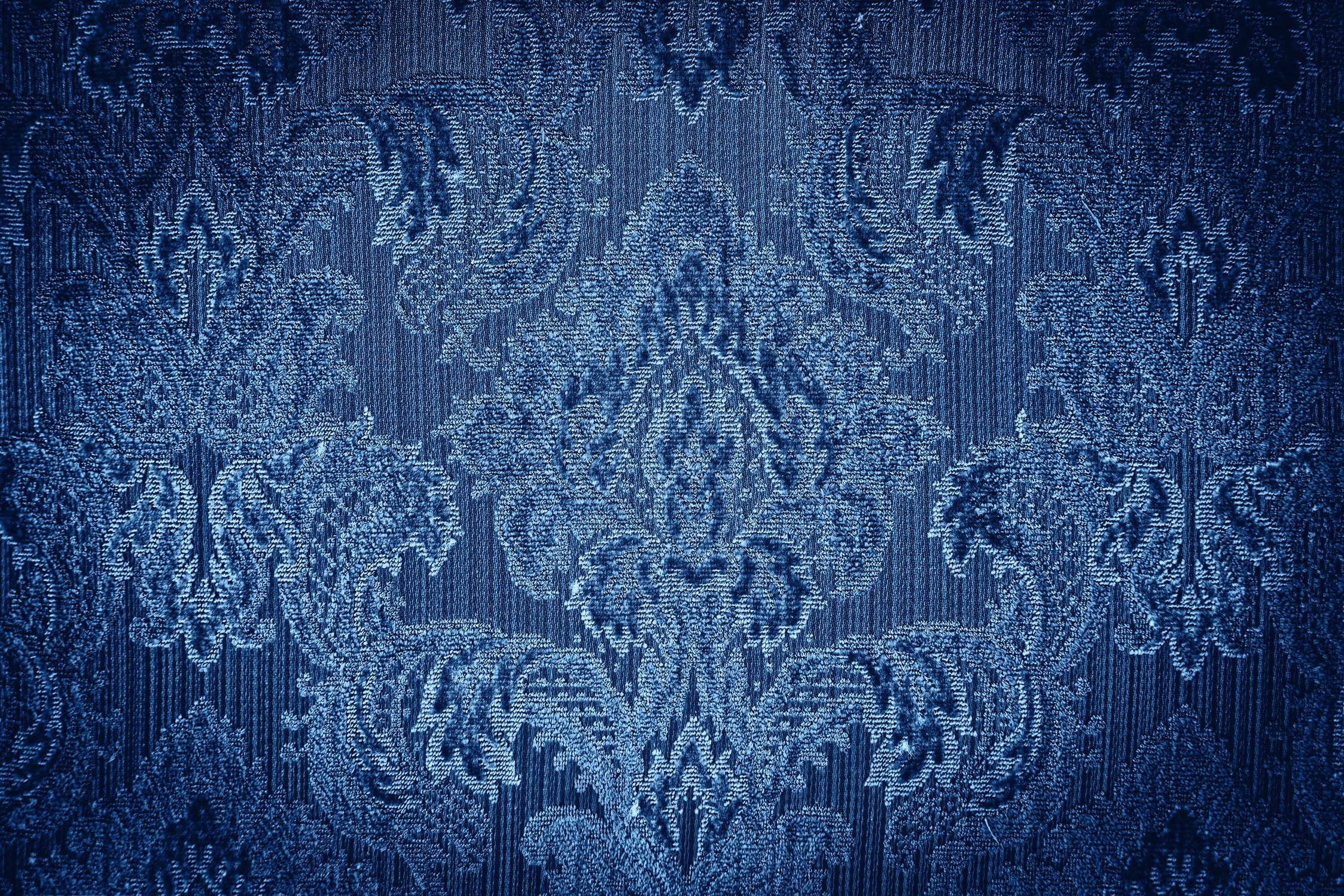 Blue vintage damask tapestry pattern